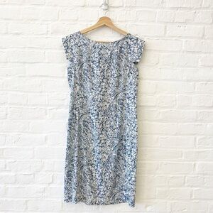 MM Lafleur || Sarah Dress in Indigo Marble Blue + White 7